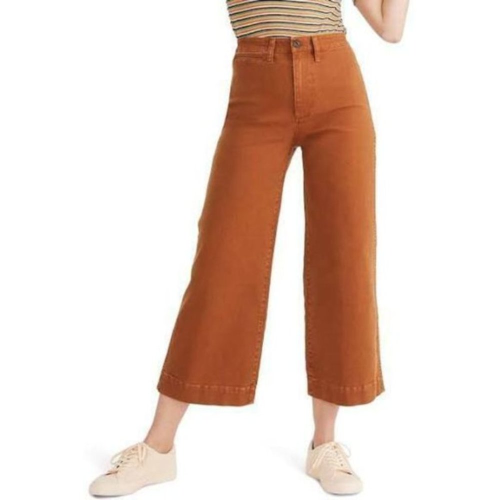 Madewell Emmet Wide Leg Crop Burnt Orange